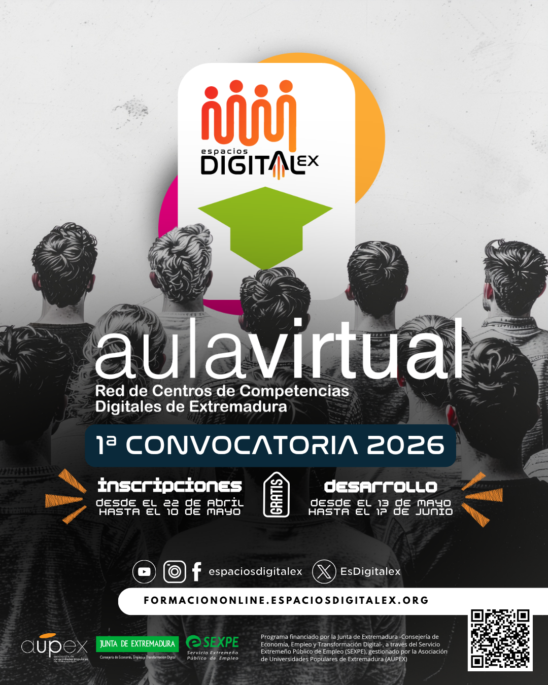 Espacios Digitalex abre el plazo de inscripción de la 1ª convocatoria de formación online de 2026